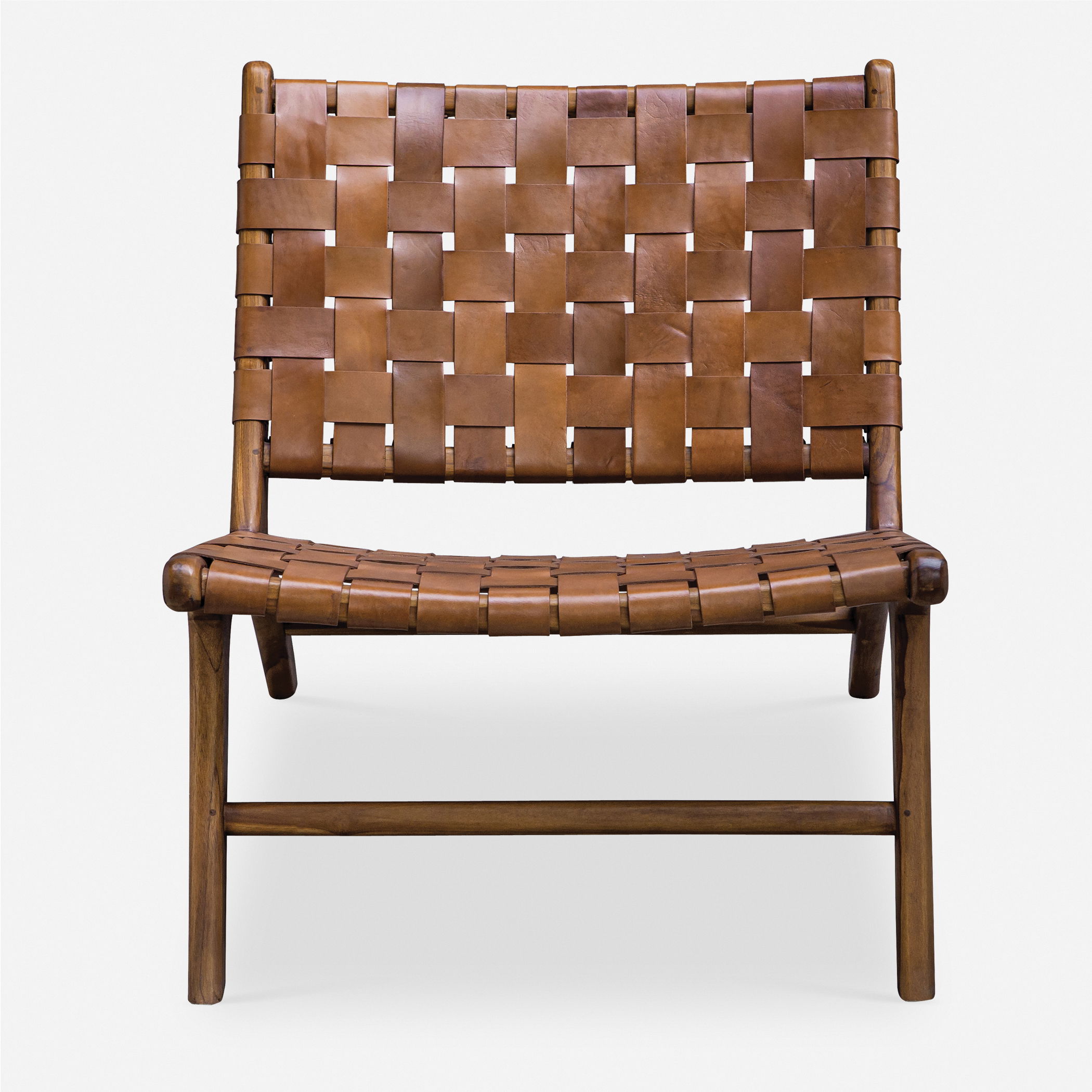 Plait Woven Leather Accent Chair large image 