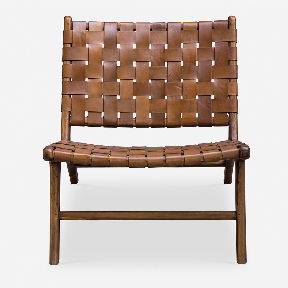 Plait Woven Leather Accent Chair