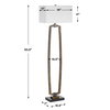 Relic Gold Floor Lamp, by Uttermost, 1'7" width x 5'3.5" height x 11" depth thumbnail 3