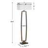 Relic Gold Floor Lamp, by Uttermost, 19" width x 63.5" height x 11" depth thumbnail 3