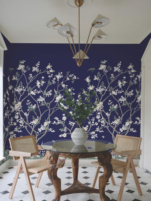Lingering Garden Navy Wall Mural
