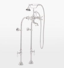 Online Designer Bathroom Free Standing Tub Filler with Supply Lines And Shutoffs - Polished Nickel