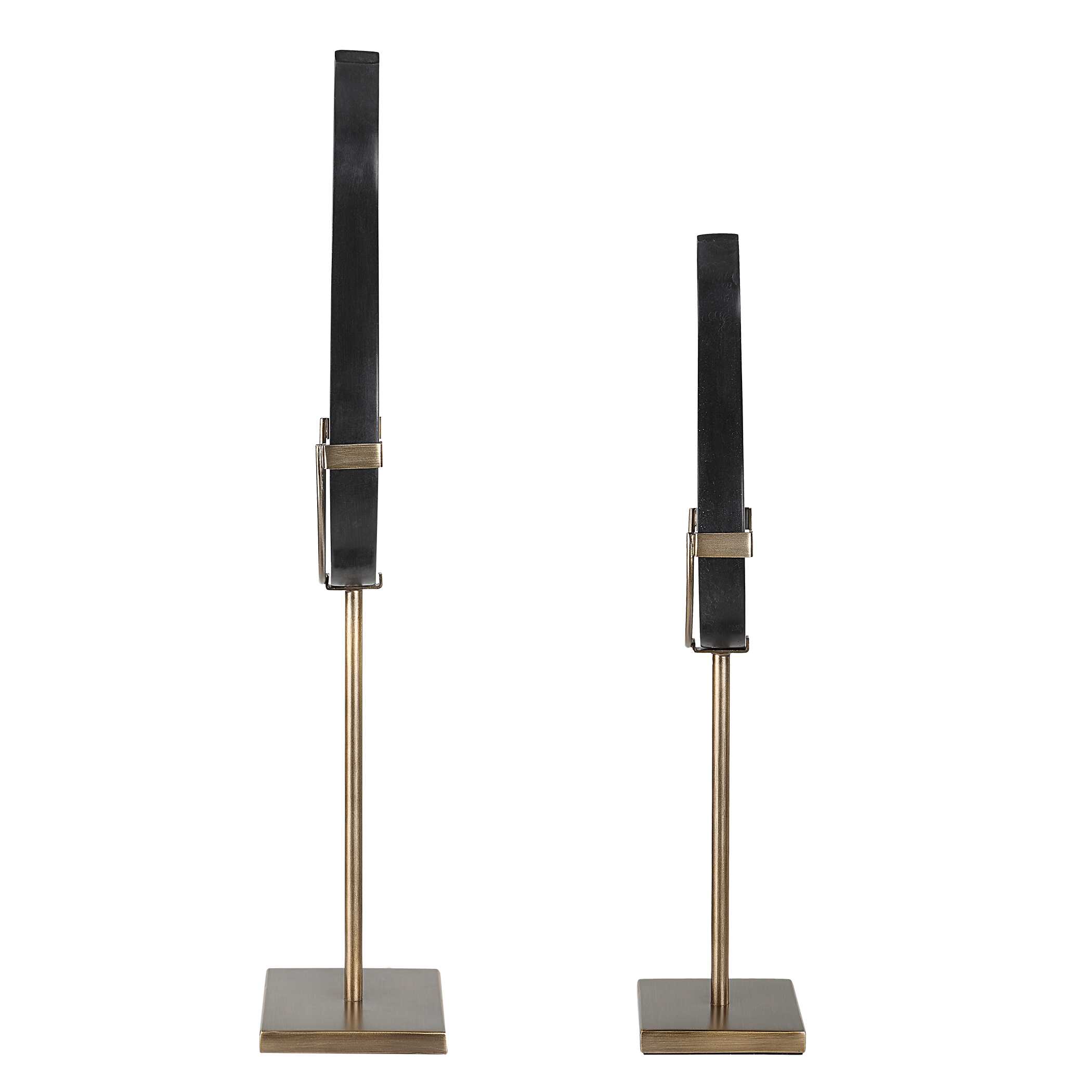 Black Flame Sculptures Set/2, Decorative by Uttermost, 7.25" width x 24.25" height x 4.5" depth View 5