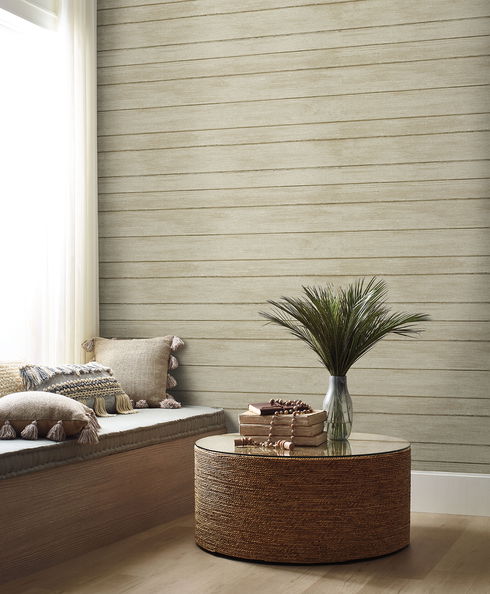 Broad Side Beige Wallpaper