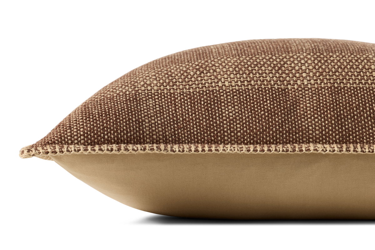 Loloi Brown Pillow, Decorative Pillow, 20" length x 20" width View 2