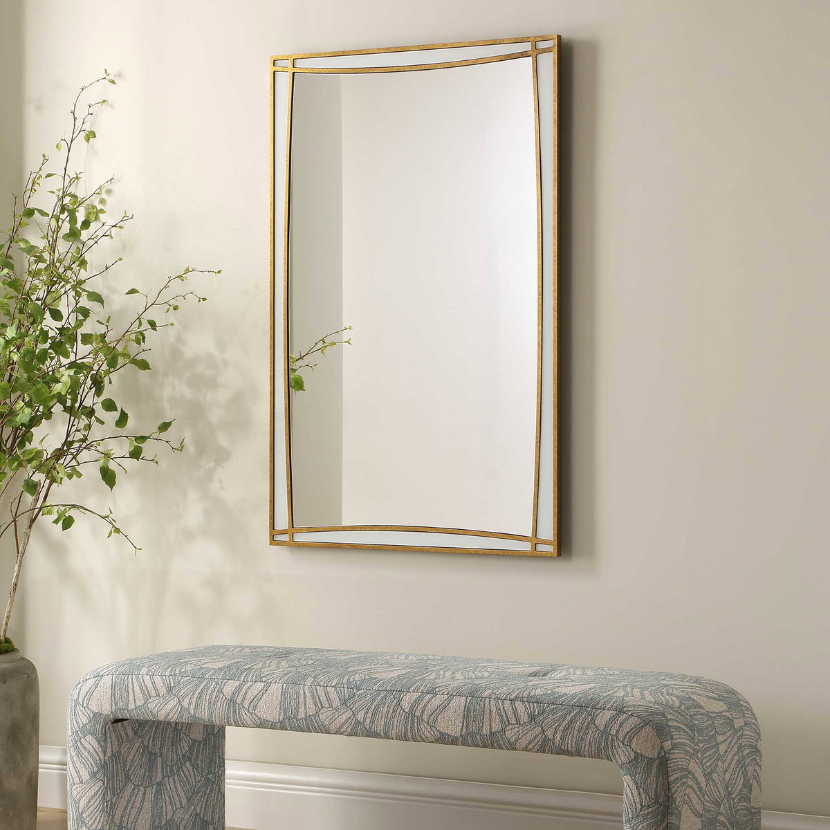 Florence Antique Gold Mirror, by Uttermost, 29.75" width x 45" height x 0.75" depth View 3