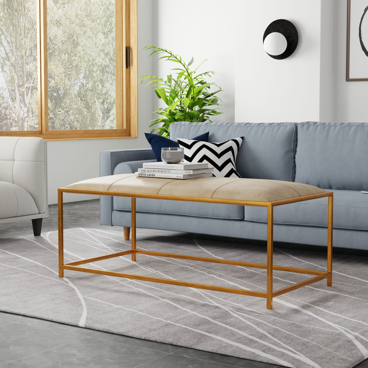 Montvale Coffee Table/Bench, by Sarreid, 2' length x 4' width x 1'6" height View 13
