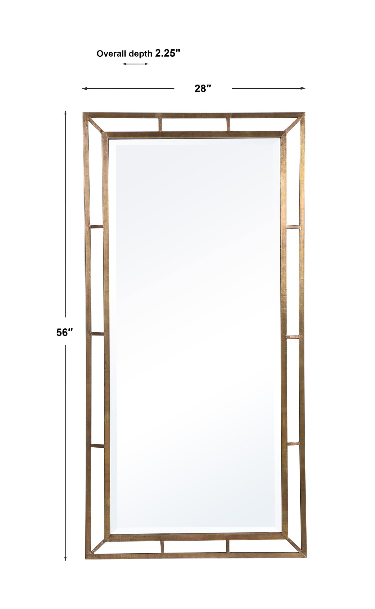 Farrow Copper Industrial Mirror, by Uttermost, 28" width x 55.9" height x 1.97" depth View 3