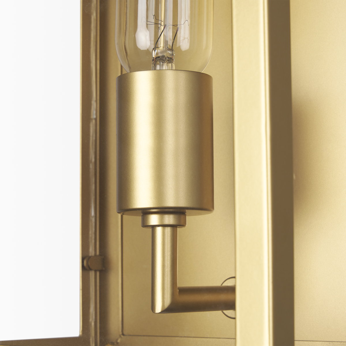Cairn Brushed Gold Metal with Glass 1-Light Wall Sconce, by Mercana, 7.87" length x 5.12" width x 10.63" height View 8