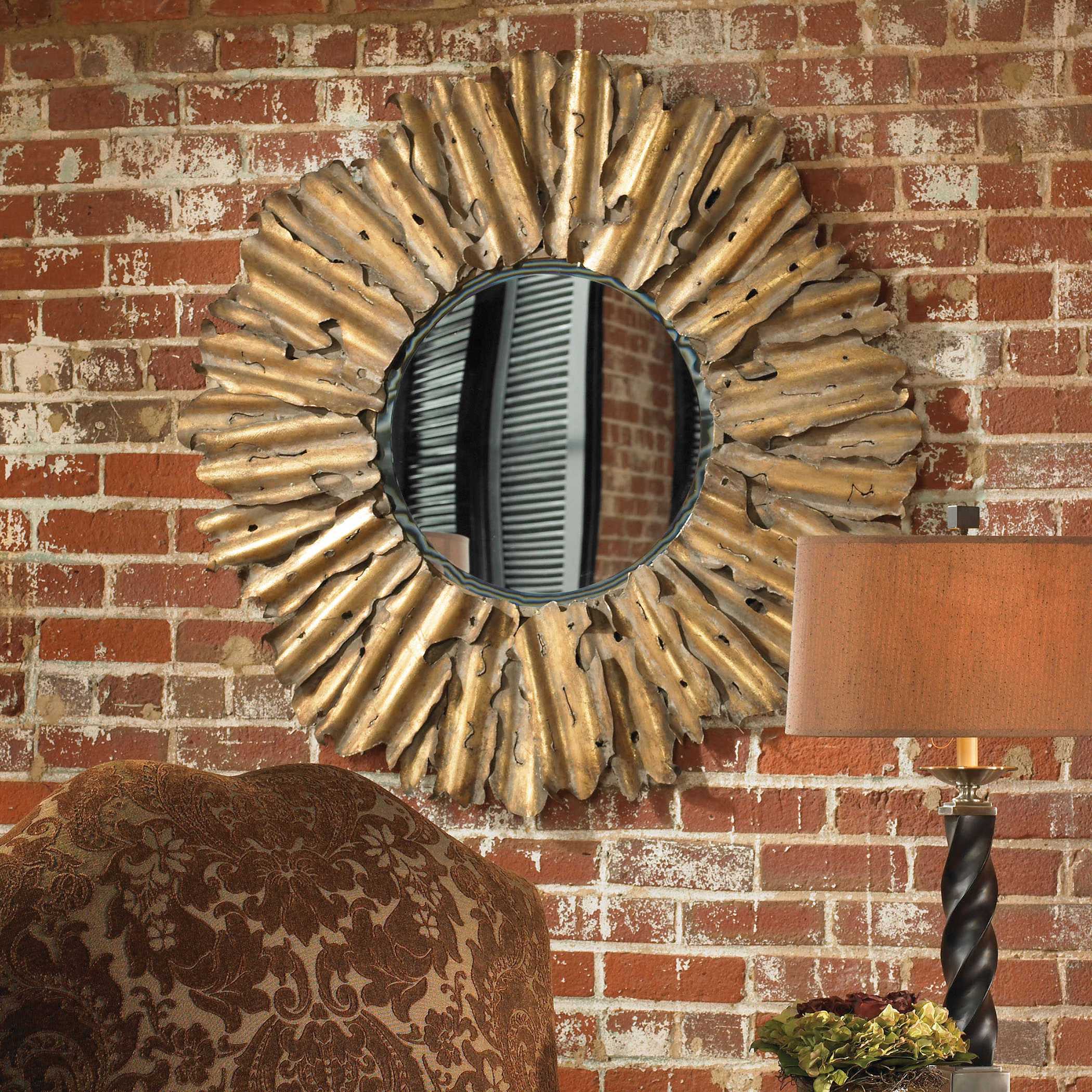 Hemani Antique Gold Mirror large image 