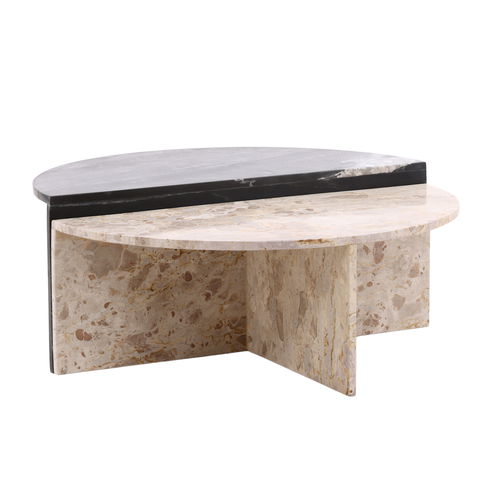 Harrington Coffee Table Set of 2 Black Cream