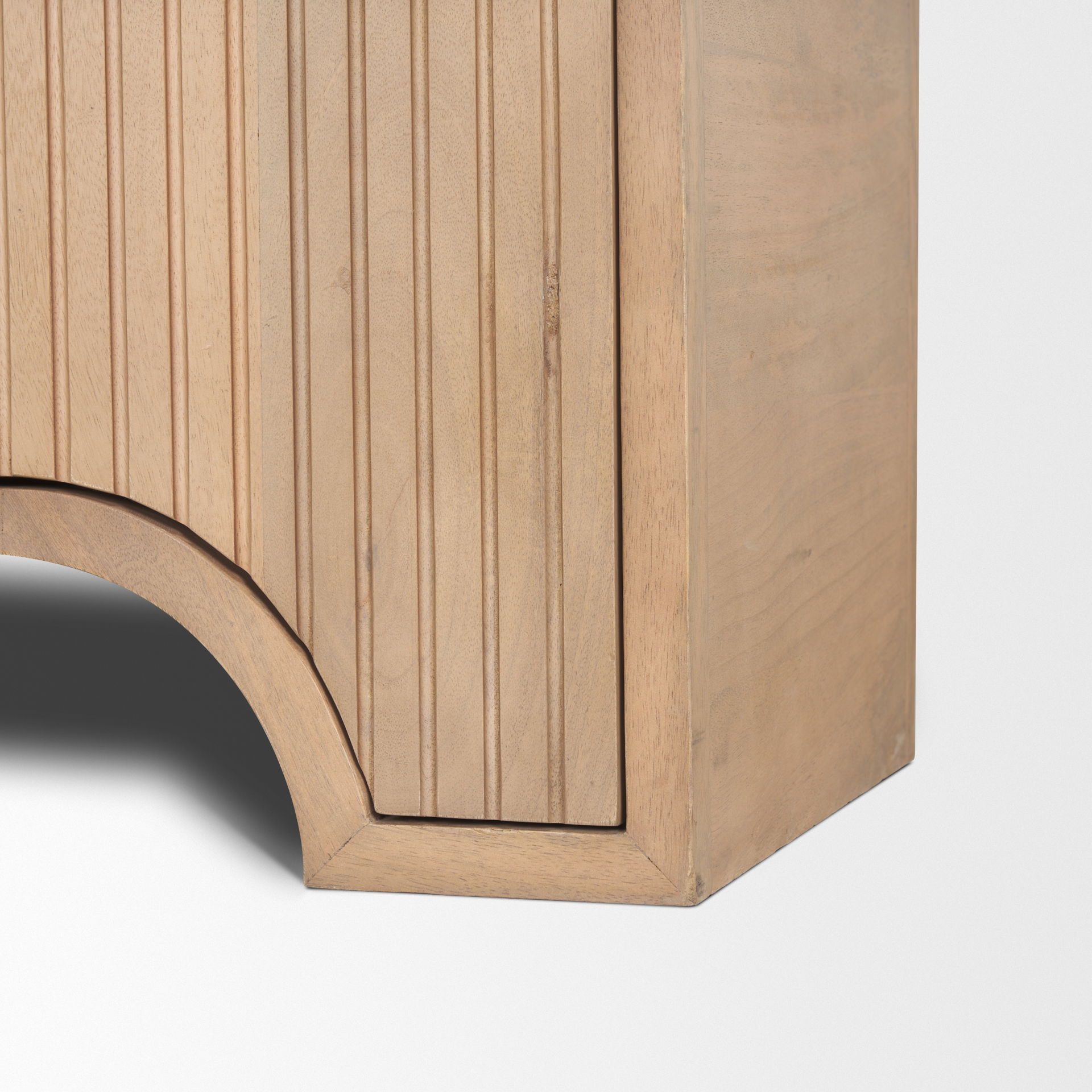Sorina Reverse Fluted Light Brown Wood Sideboard large image 