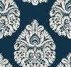 Teardrop Damask Navy Wallpaper, by York Wall, 27' length x 2'3" width x 0.02" depth thumbnail