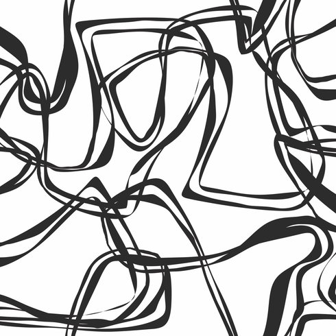 Ribbon Trail Black Peel & Stick Wallpaper