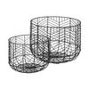Idris Set of 2 Black Metal Geometric Mesh Bowls, Decorative Bowl by Mercana, 12.01" length x 12.01" width x 8.66" height thumbnail 1