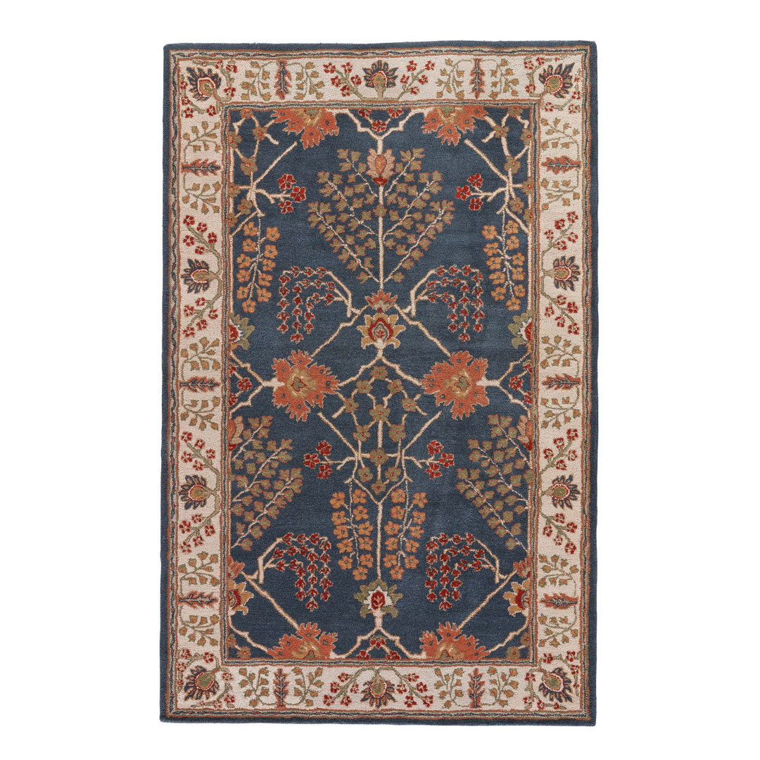 Poeme Hand-Woven Tufted Wool Dark Blue Area Rug large image 