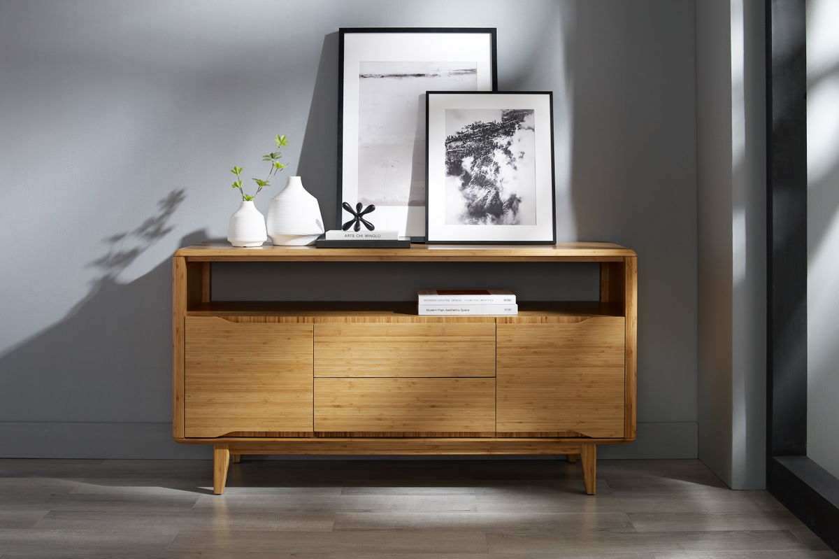 Currant Media Unit, Caramelized, Media Console by Greenington, 54" length x 18" width x 29" height View 9