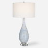 Clariot Ribbed Blue Table Lamp thumbnail 0