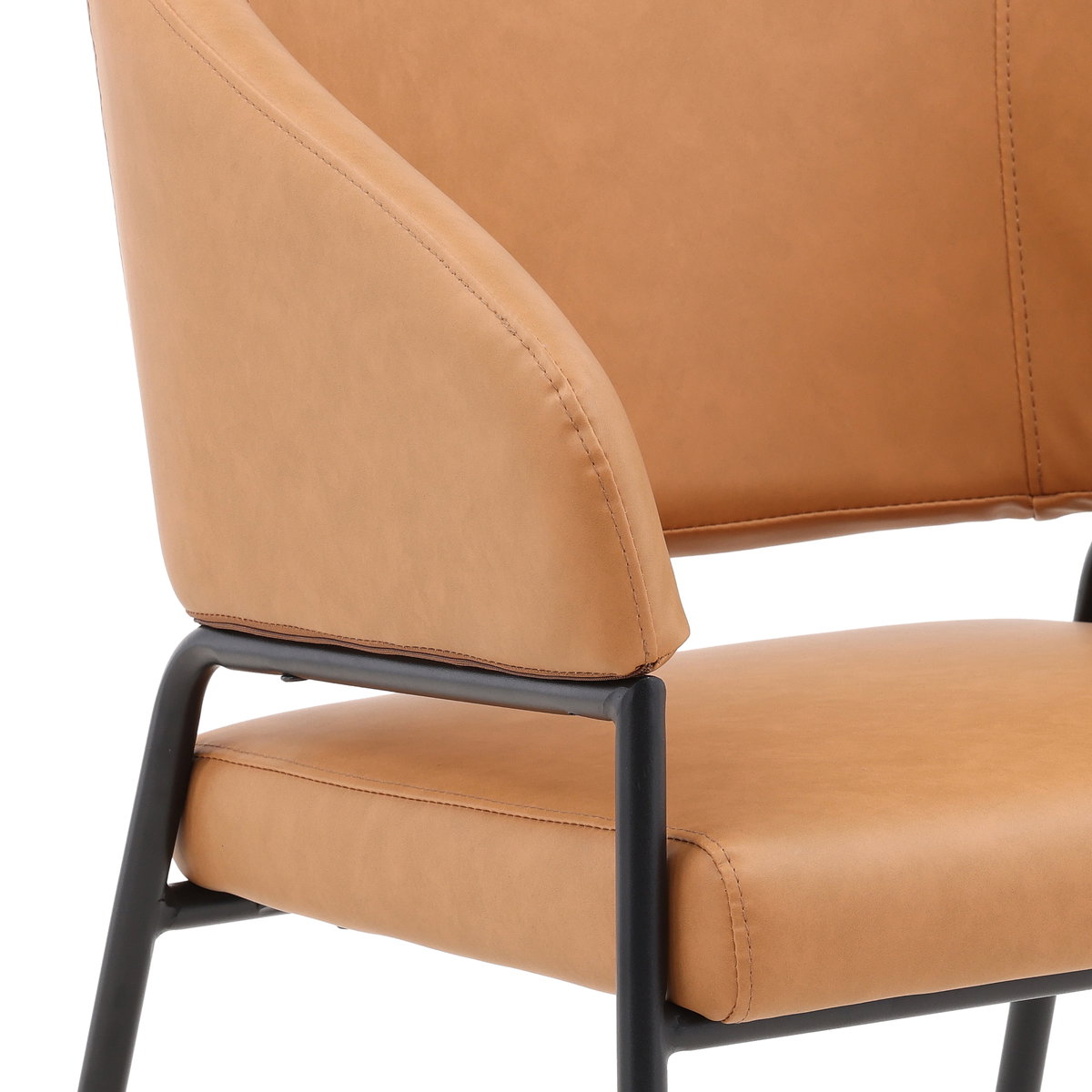 Cathey Dining Chair Set of 2 Camel, by Dovetail, 22.25" width x 33" height x 23" depth View 5