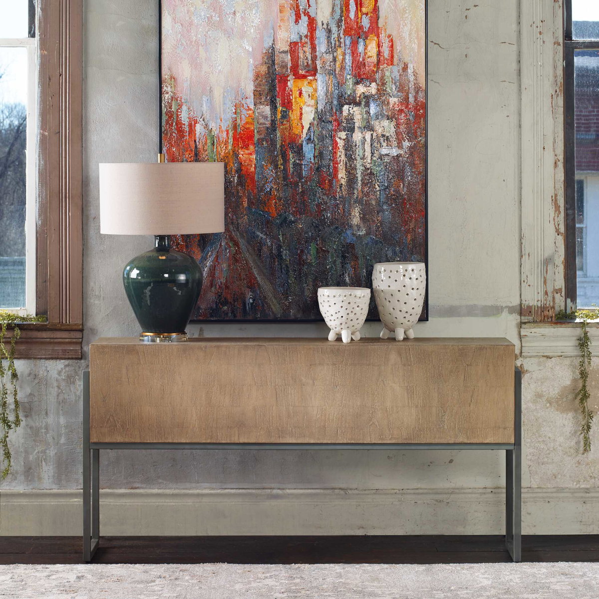 Nevis Contemporary Console Table, by Uttermost, 60" width x 31" height x 12" depth View 4