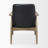 Westan Black Genuine Leather with Medium Brown Wood Accent Chair thumbnail 4