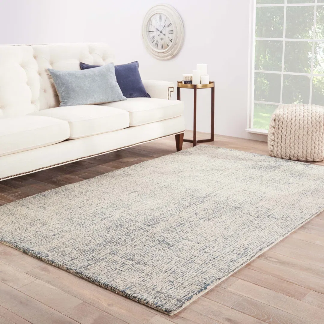 Ivory/Blue Area Rug large image 