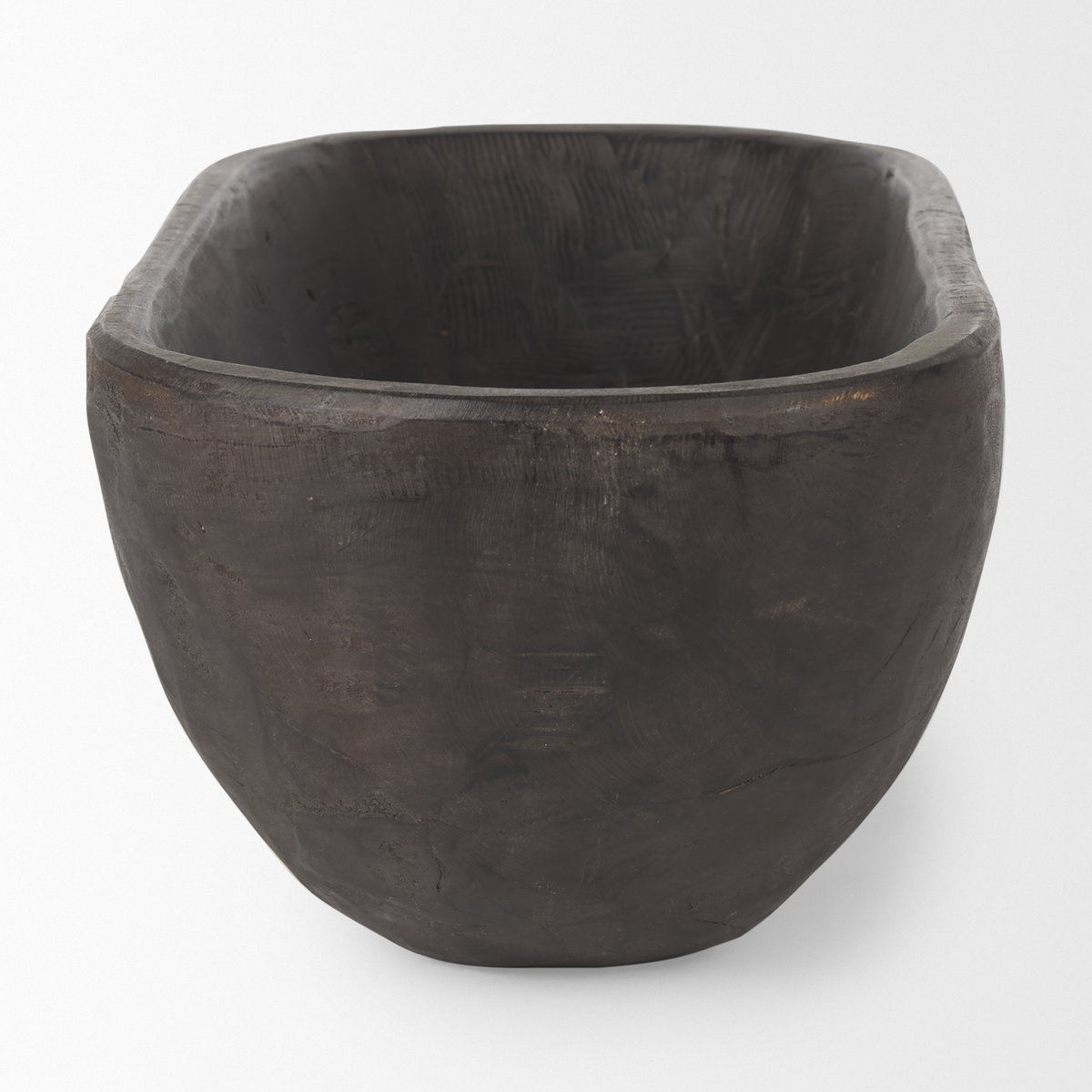Athena Extra Large Oblong Black-Brown Reclaimed Wood Bowl, Decorative Bowl by Mercana, 26" length x 10" width x 7" height View 7