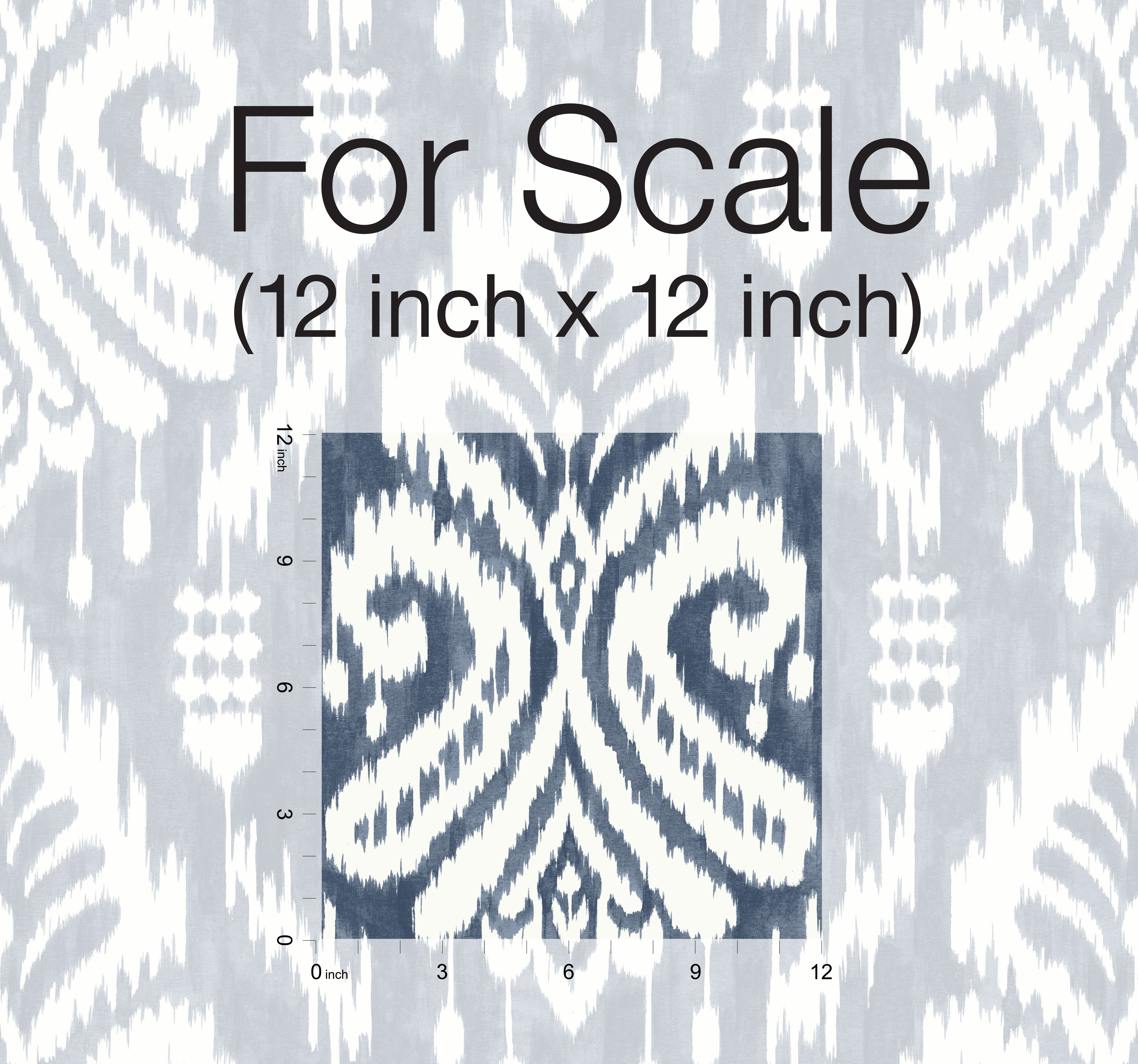 Hawthorne Ikat Blue Peel & Stick Wallpaper, by York Wall, 20' length x 2'3" width x 0.02" depth View 4