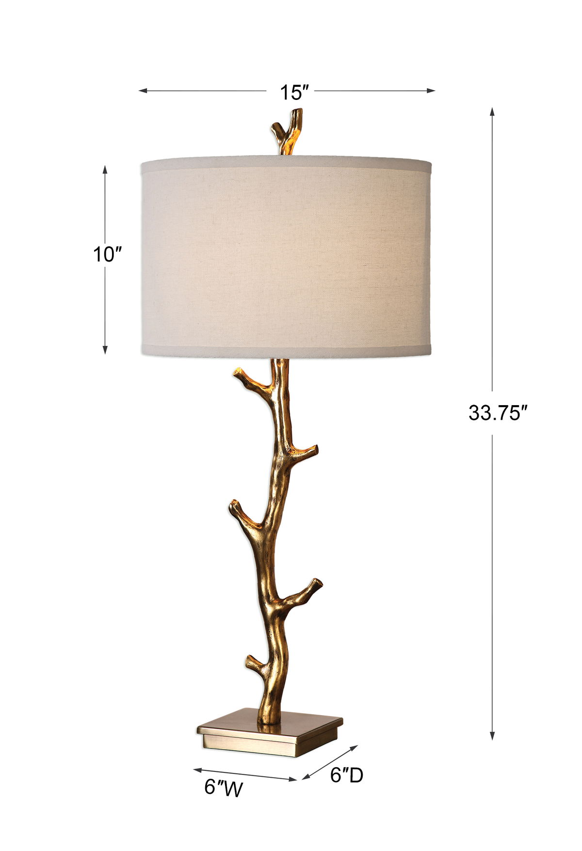 Javor Tree Branch Table Lamp, by Uttermost, 15" width x 33.75" height x 15" depth View 3