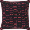 Wax that Stache Accent Pillow, Decorative Pillow by Surya, 18" length x 18" width thumbnail