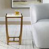 Affinity White Marble Accent Table thumbnail 1