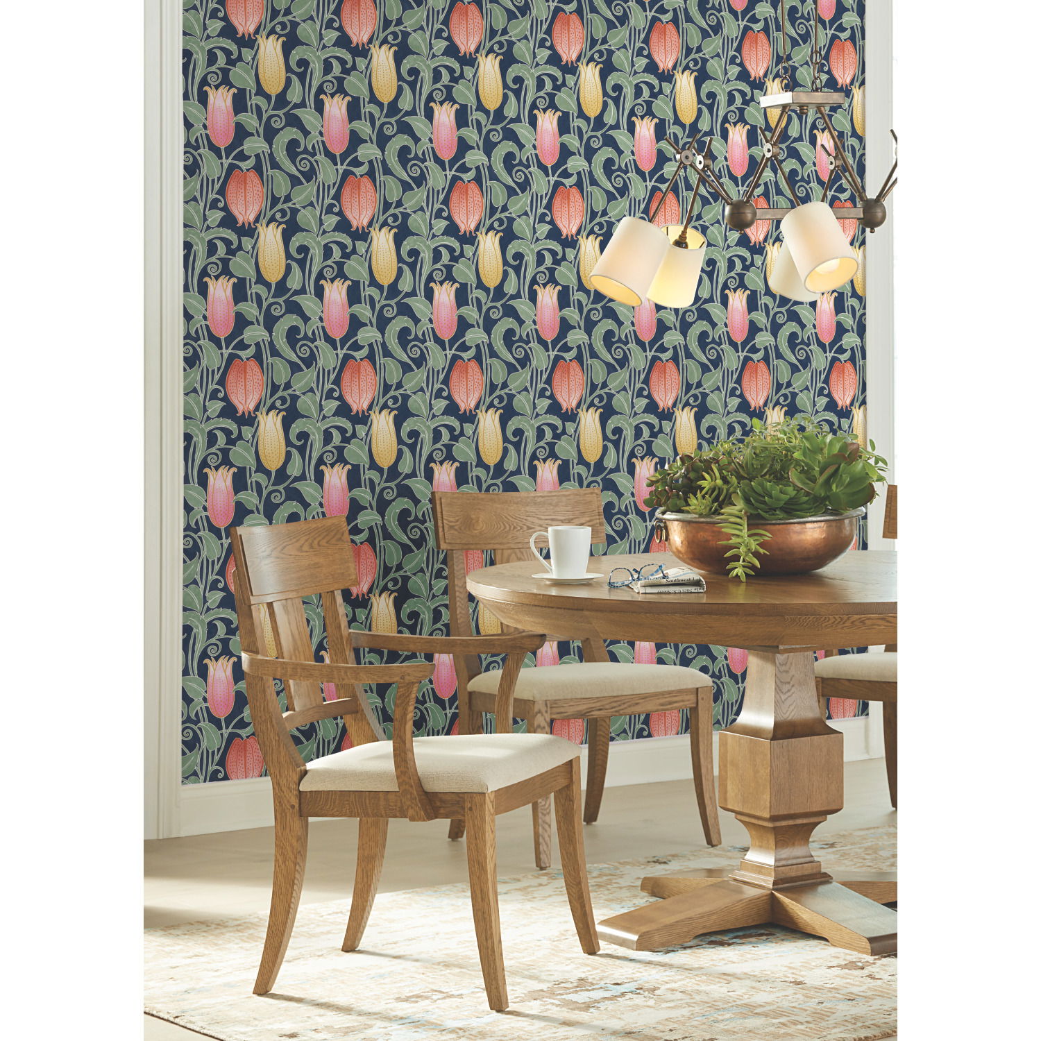 Canterbury Bells Navy Wallpaper large image 