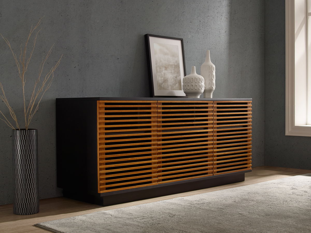 64' Rowan Media Center, Amber, Media Console by Greenington, 64.5" length x 20" width x 27.75" height View 8