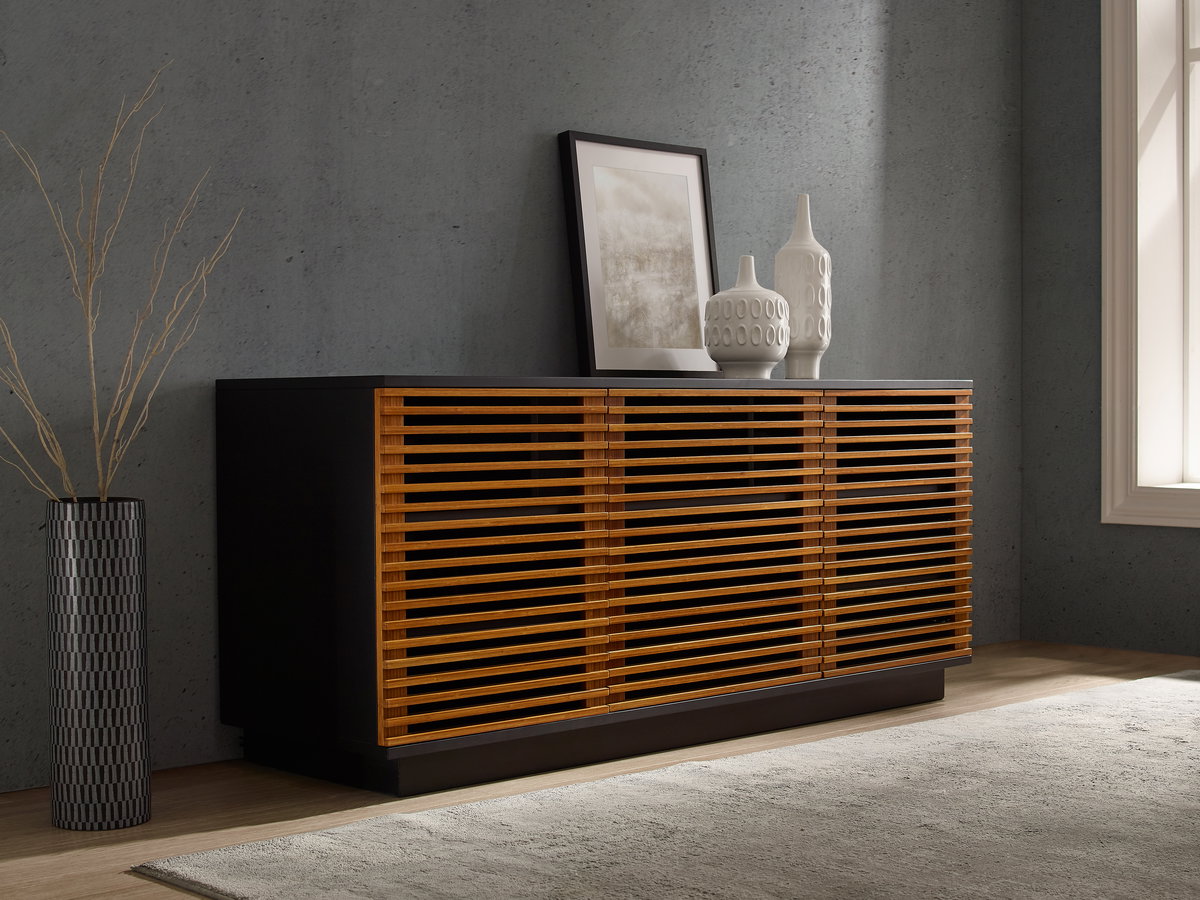 64' Rowan Media Center, Amber, Media Console by Greenington, 64.5" length x 20" width x 27.75" height View 8