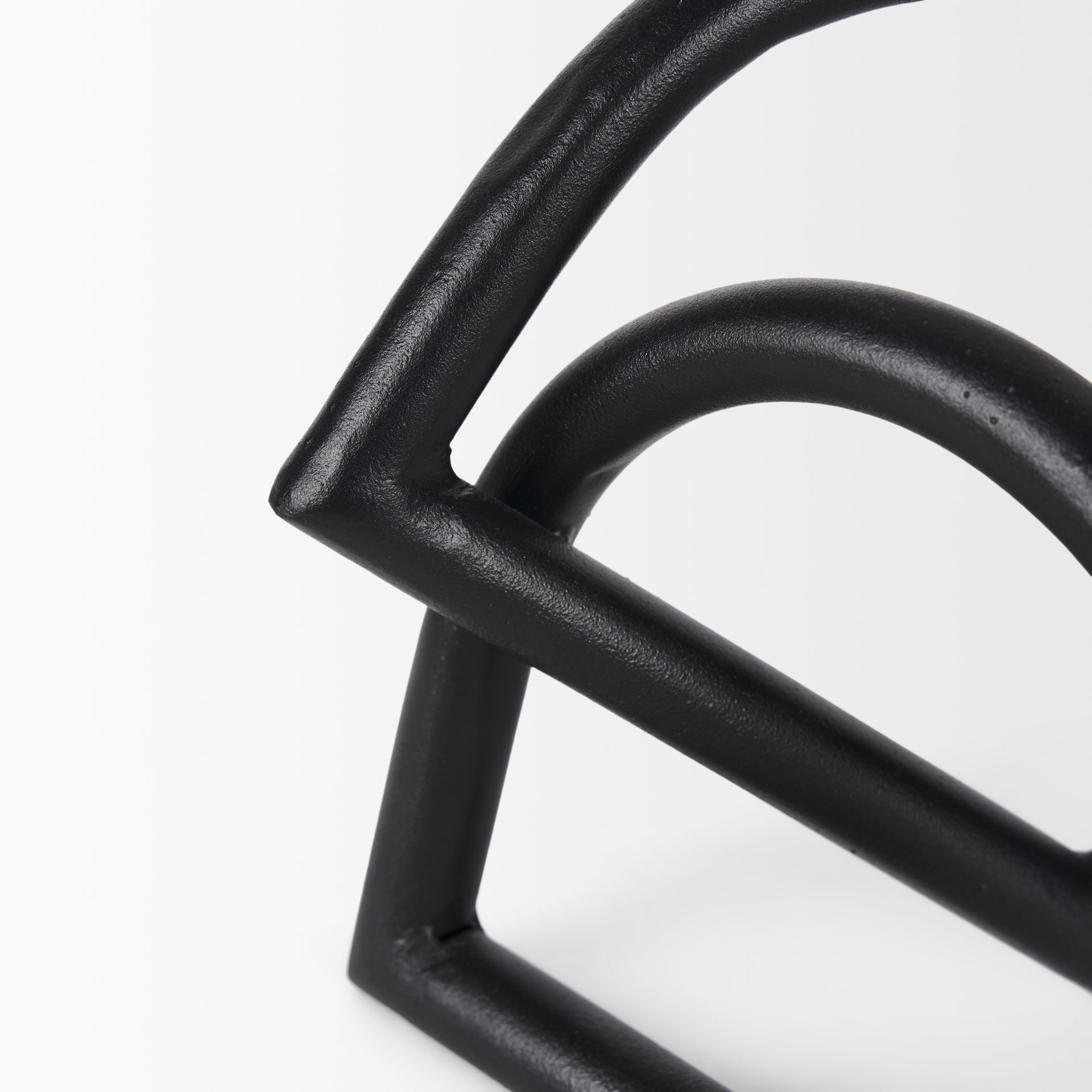 Locke Large Matte Black Metal Decorative Object, by Mercana, 5.91" length x 5.91" width x 6.1" height View 6