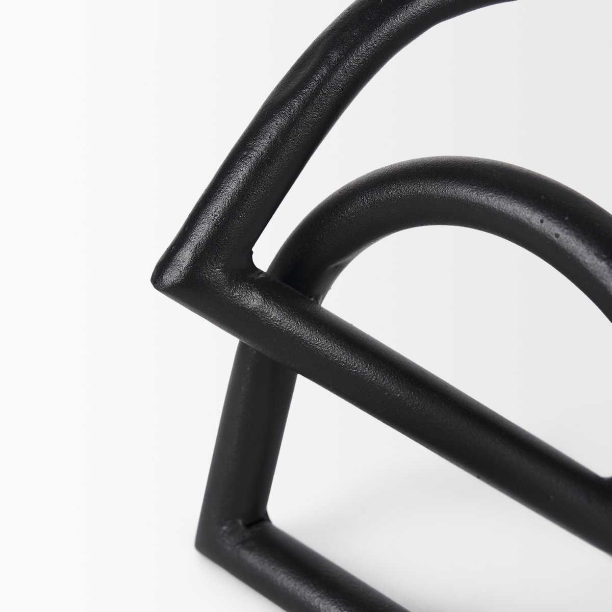 Locke Large Matte Black Metal Decorative Object, by Mercana, 5.91" length x 5.91" width x 6.1" height View 6