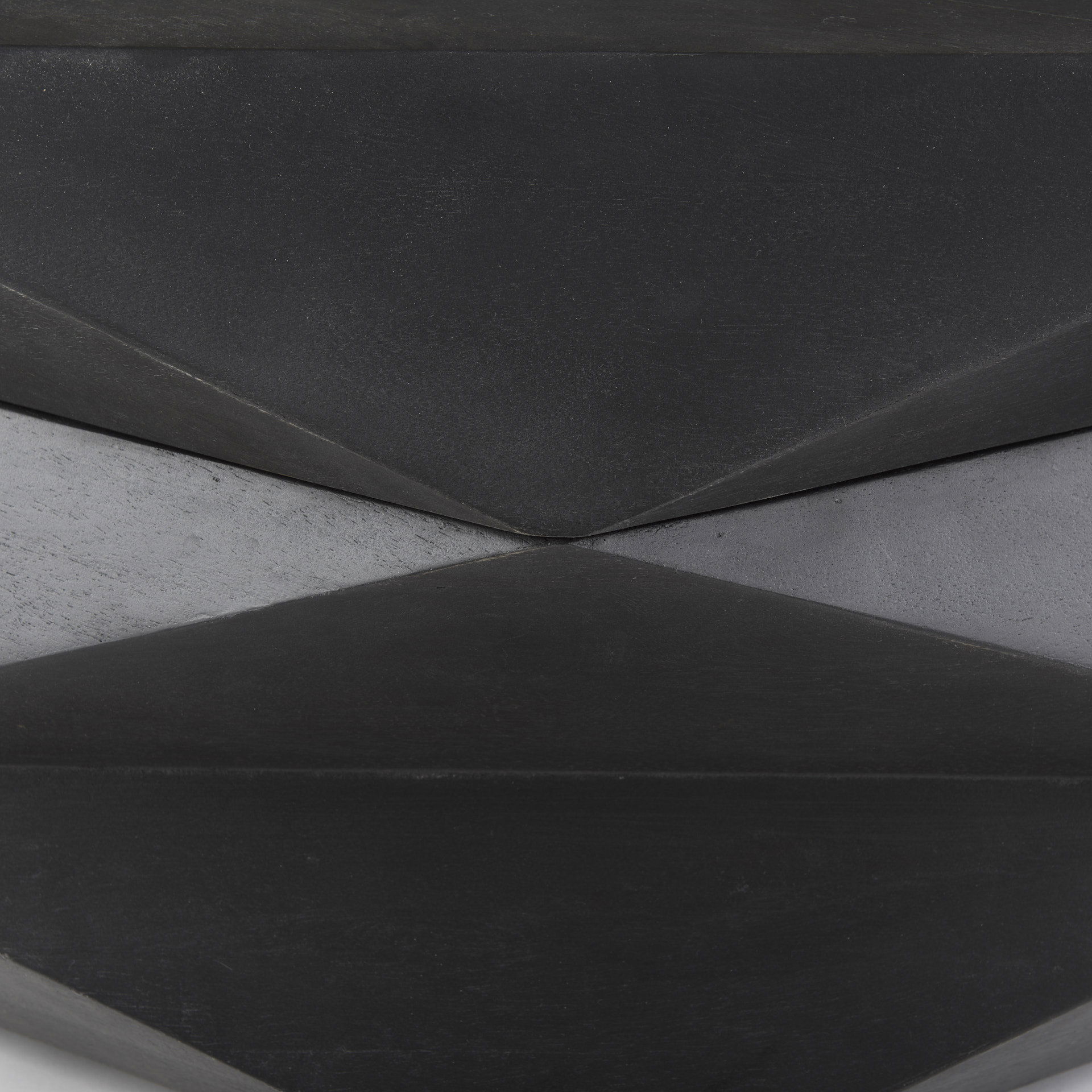 Arreto Black Solid Wood Hexagonal Storage Coffee Table large image 
