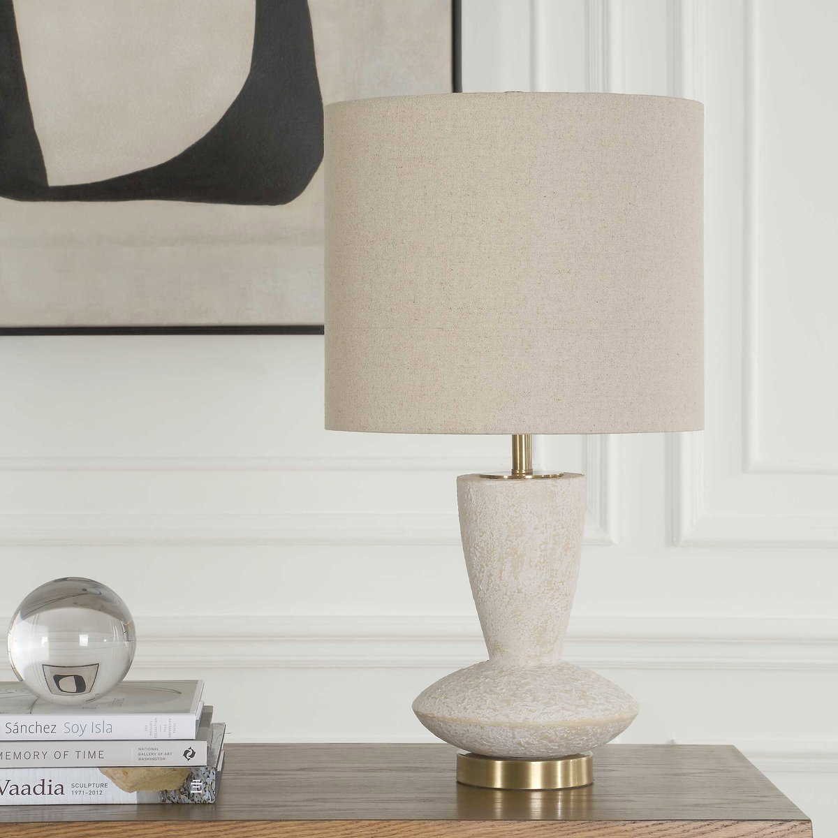 Doreyn Ivory Table Lamp, by Uttermost, 14" width x 25.75" height x 14" depth View 3