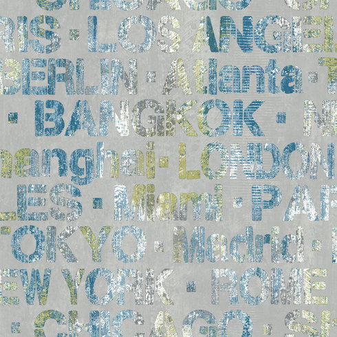 Cities Of The World Blue Peel & Stick Wallpaper