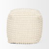 Sakaye Beige with Cream Stitched Patterned Pouf thumbnail 2