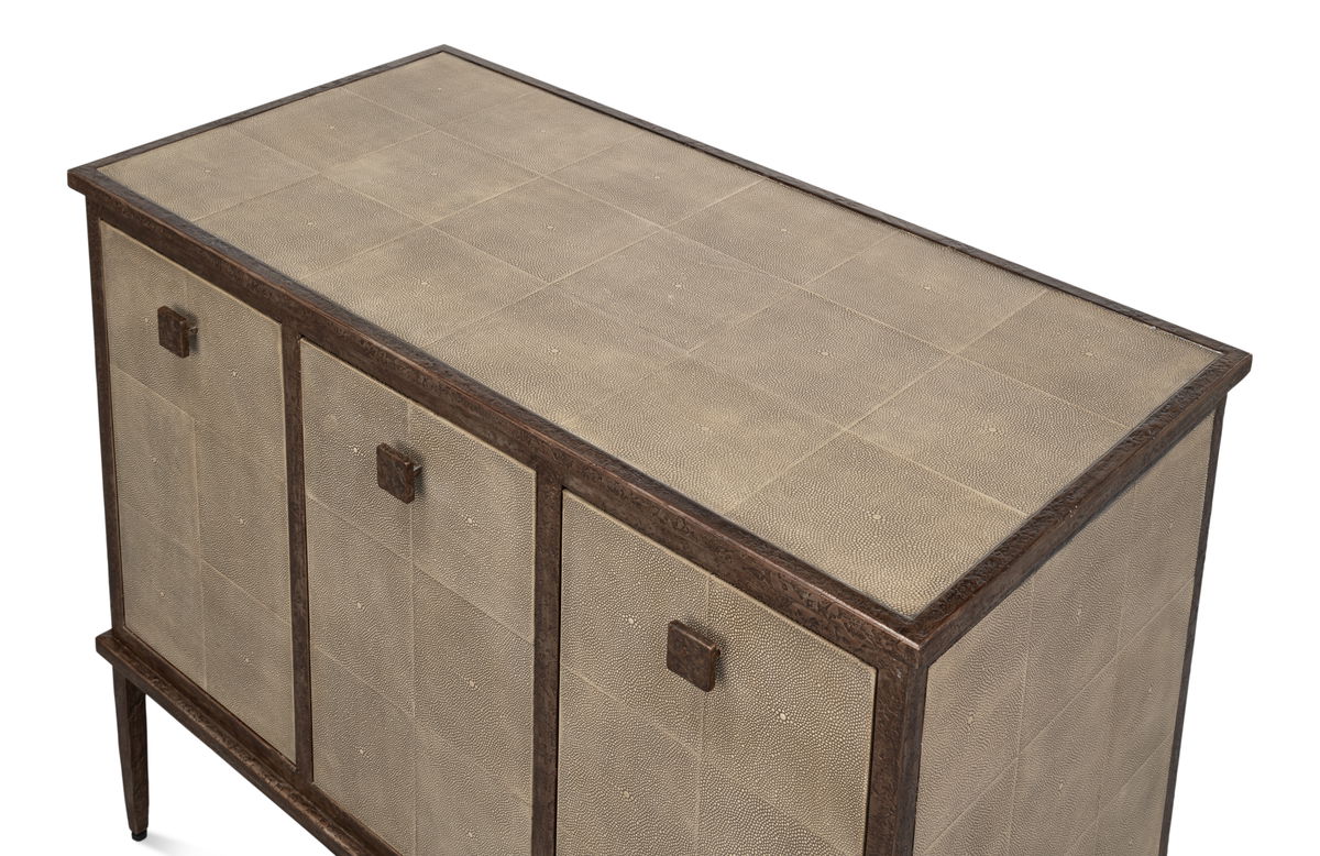 Roland Sideboard Shagreen Charcoal Grey, by Sarreid, 1'8" length x 3'4" width x 2'8" height View 10