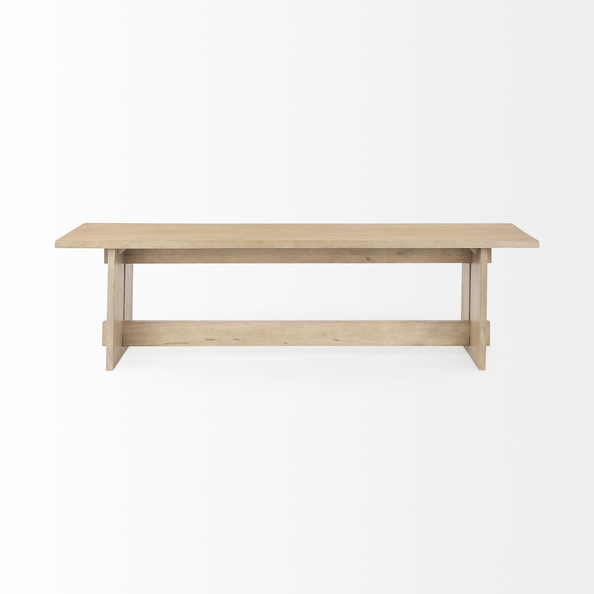 Aida 18H Light Brown Wood Dining Bench large image 