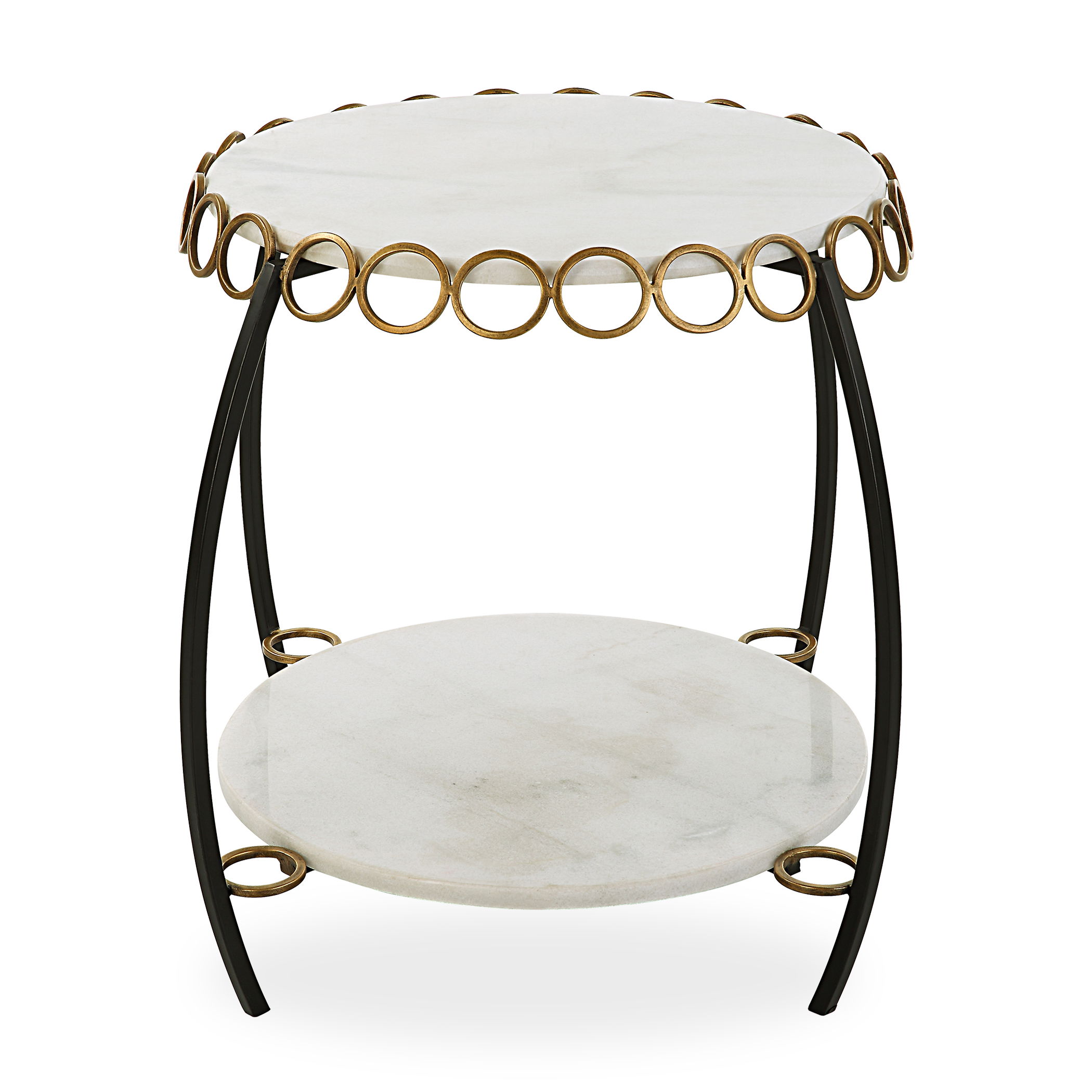 Chainlink White Marble Side Table large image 