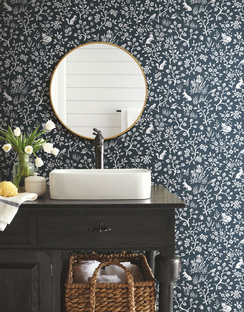 Magnolia Home Fox & Hare Navy Peel & Stick Wallpaper