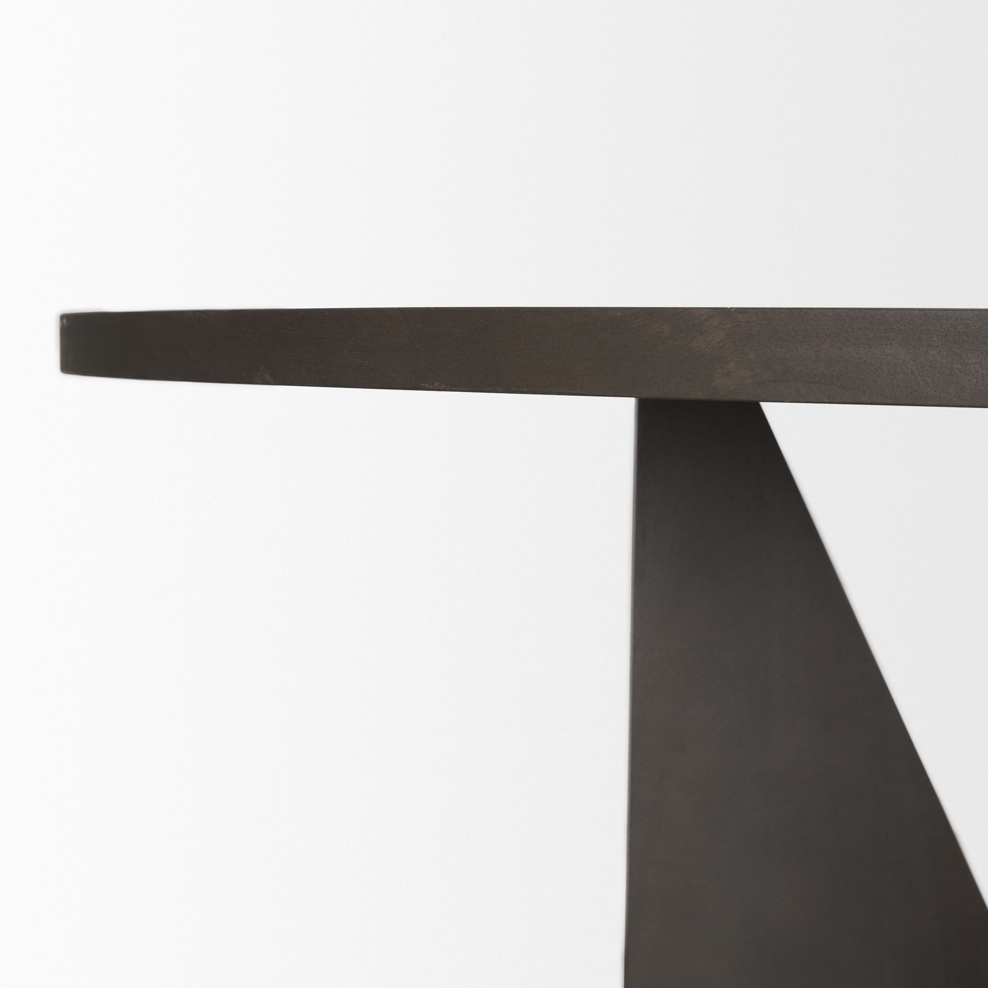 Tarro 60' Round Textured Espresso Wood with Geometrical Base Dining Table large image 