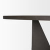 Tarro 60' Round Textured Espresso Wood with Geometrical Base Dining Table thumbnail 7