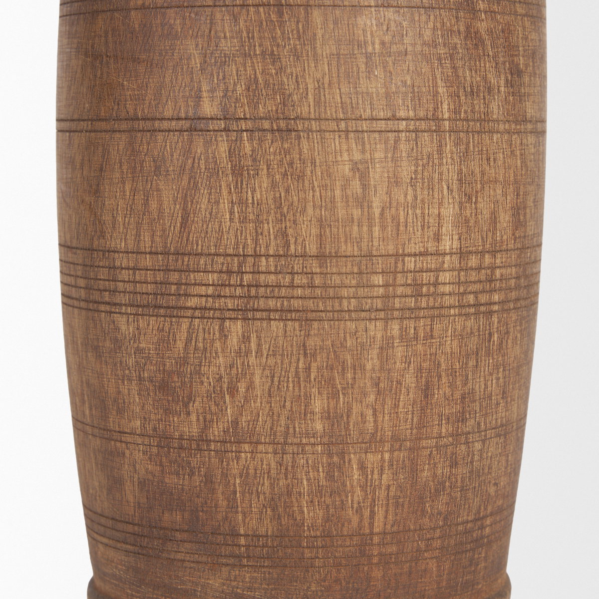 Porta Small Medium Brown Reclaimed Wooden Pot, Vase by Mercana, 4.75" length x 4.75" width x 9" height View 6
