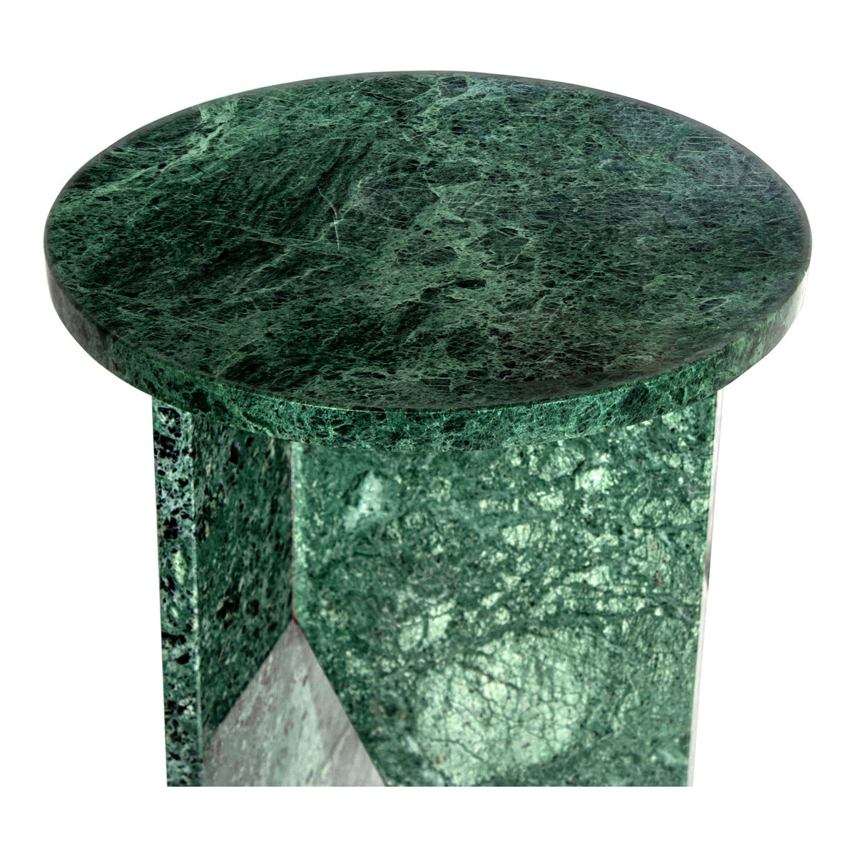 Grace Accent Table Green Marble, Side & End Table by Moe's Home, 14" width x 20" height x 14" depth View 5