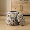 Arem Upholstered Multi-Color Ottoman, by Uttermost, 18.5" width x 19.5" height x 18.5" depth thumbnail 3