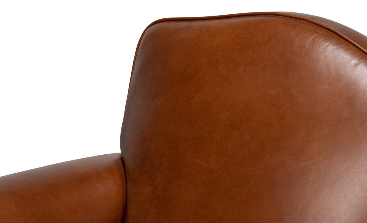 Elite French Club Swivel Chair, by Sarreid, 2'9" length x 3' width x 2'9" height View 4